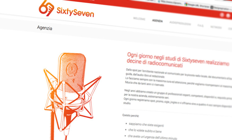 Web design per Sixty Seven.